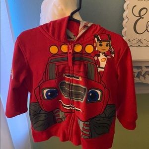 Toddler boys Blaze cars zip up sweatshirt